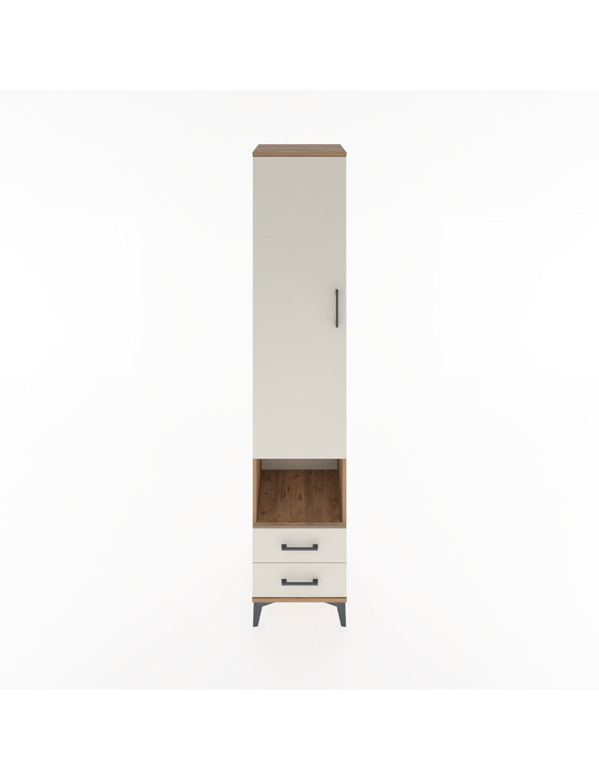 Hyperion Dolap 5 Raflı 2 Çekmeceli Tek Kapaklı 44x44x221 Çam-Aytaşı