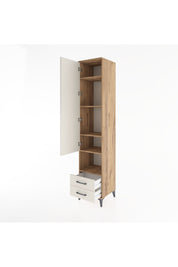 Hyperion Dolap 5 Raflı 2 Çekmeceli Tek Kapaklı 44x44x221 Çam-Aytaşı