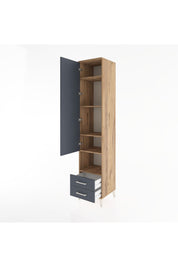 Hyperion Dolap 5 Raflı 2 Çekmeceli Tek Kapaklı 44x44x221 Çam-Antrasit