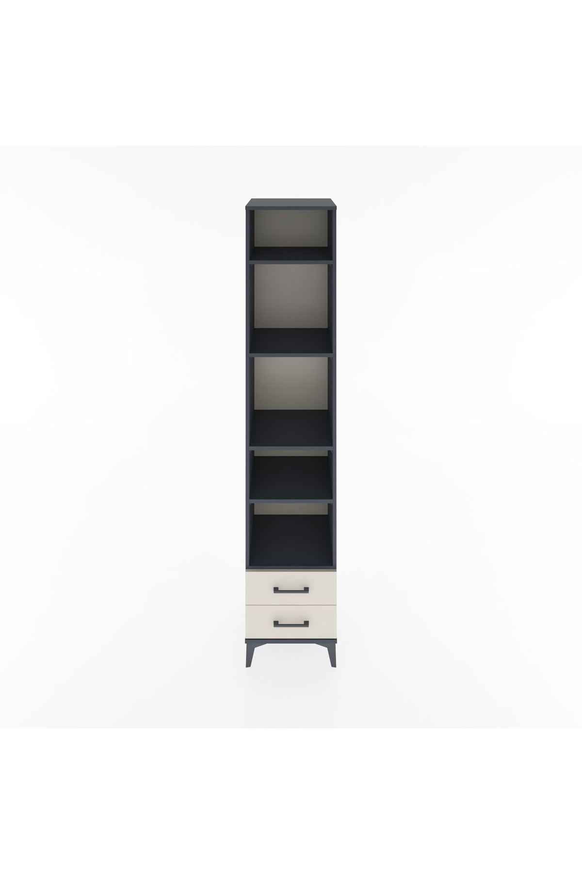 Hyperion Dolap 5 Raflı 2 Çekmeceli 44x44x221 Antrasit-Aytaşı