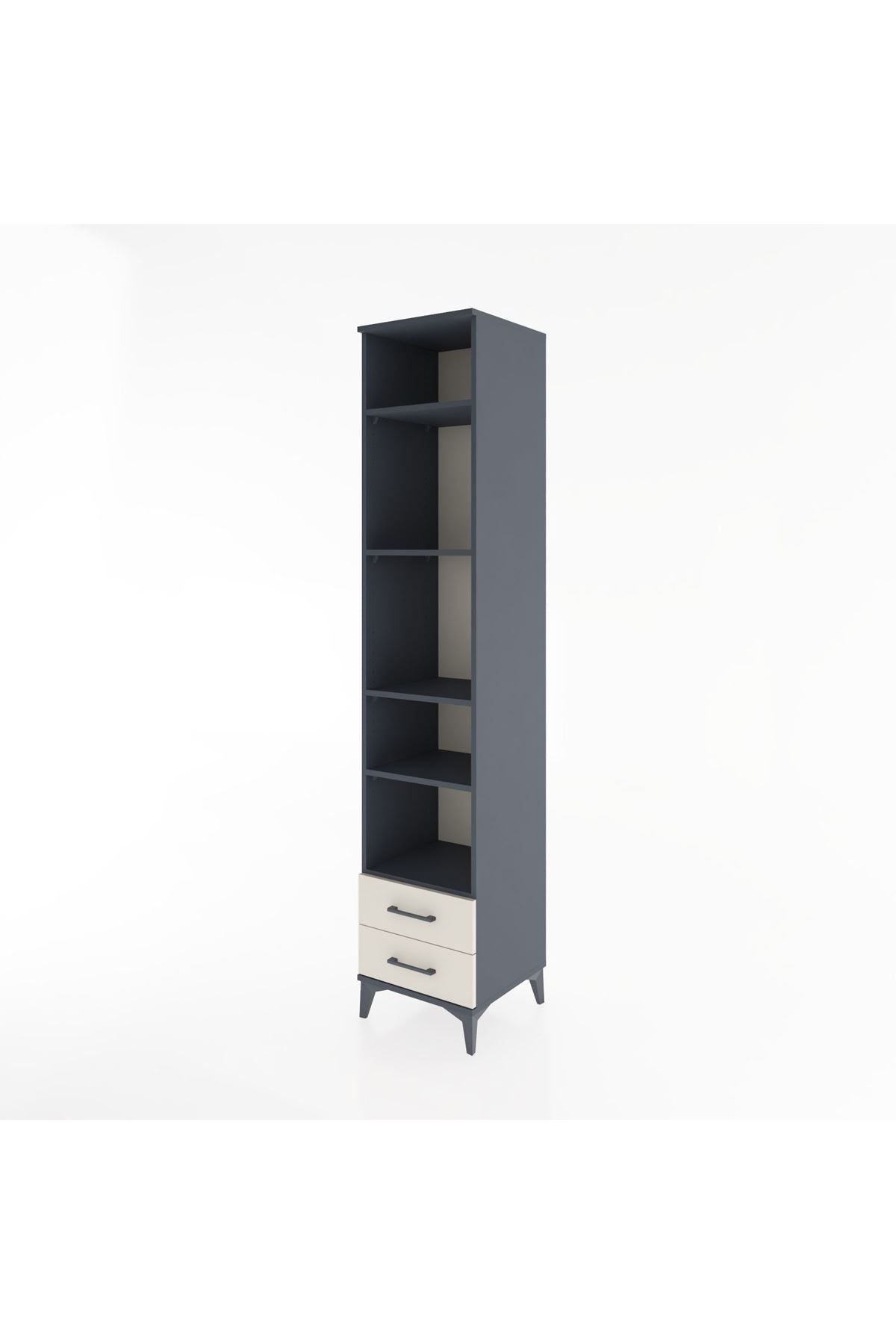Hyperion Dolap 5 Raflı 2 Çekmeceli 44x44x221 Antrasit-Aytaşı