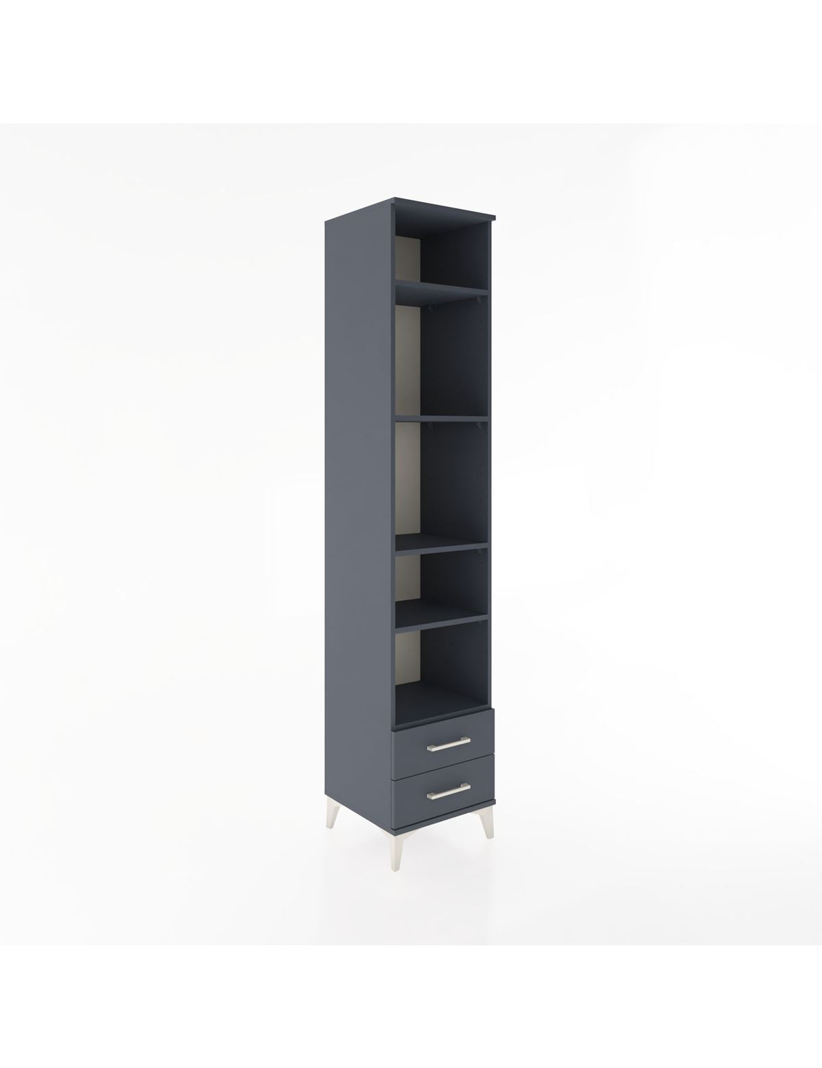 Hyperion Dolap 5 Raflı 2 Çekmeceli 44x44x221 Antrasit-Antrasit