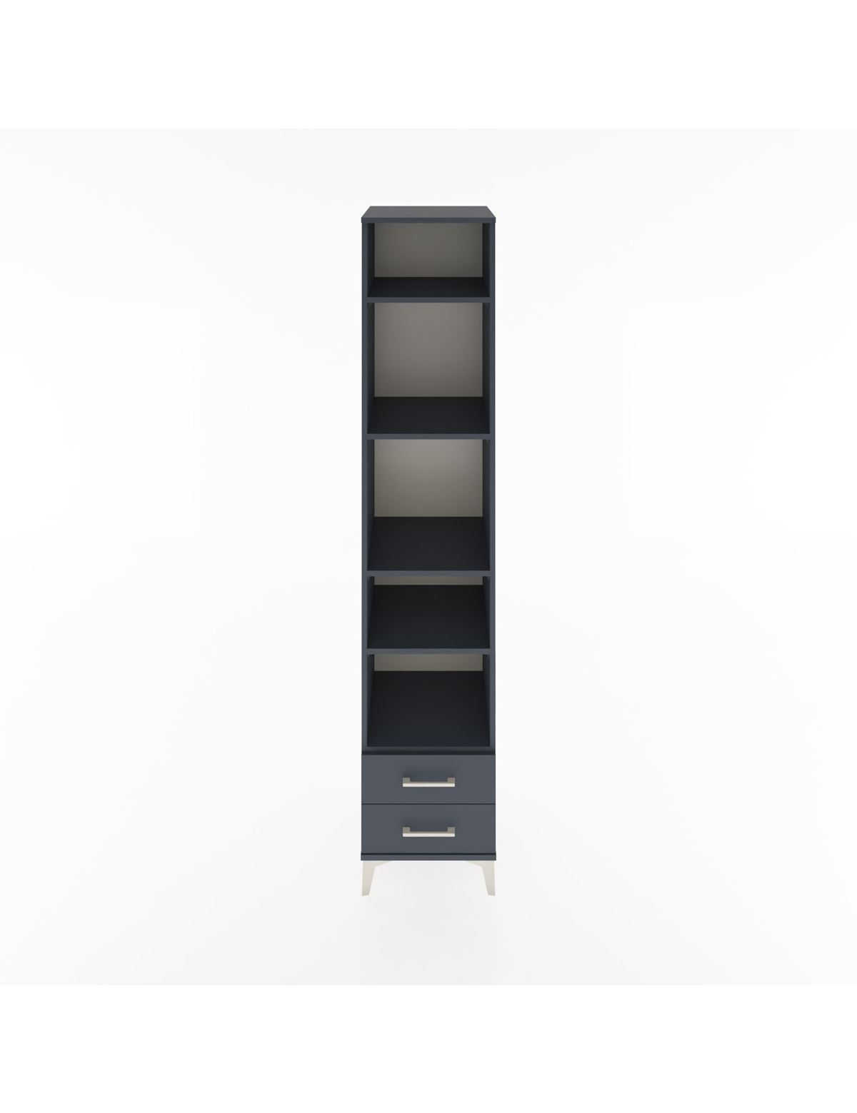 Hyperion Dolap 5 Raflı 2 Çekmeceli 44x44x221 Antrasit-Antrasit