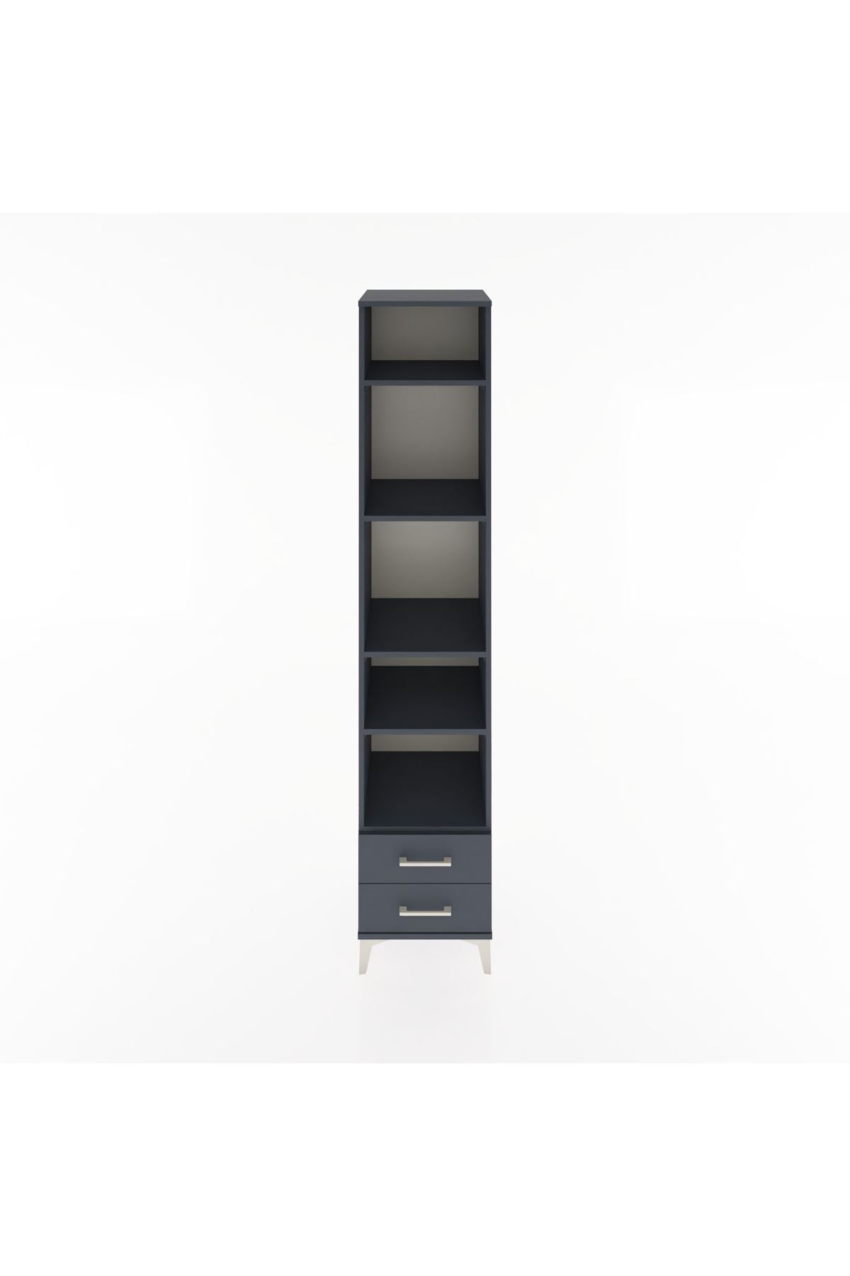 Hyperion Dolap 5 Raflı 2 Çekmeceli 44x44x221 Antrasit-Antrasit