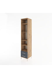 Hyperion Dolap 5 Raflı 2 Çekmeceli 44x44x221 Çam-Antrasit