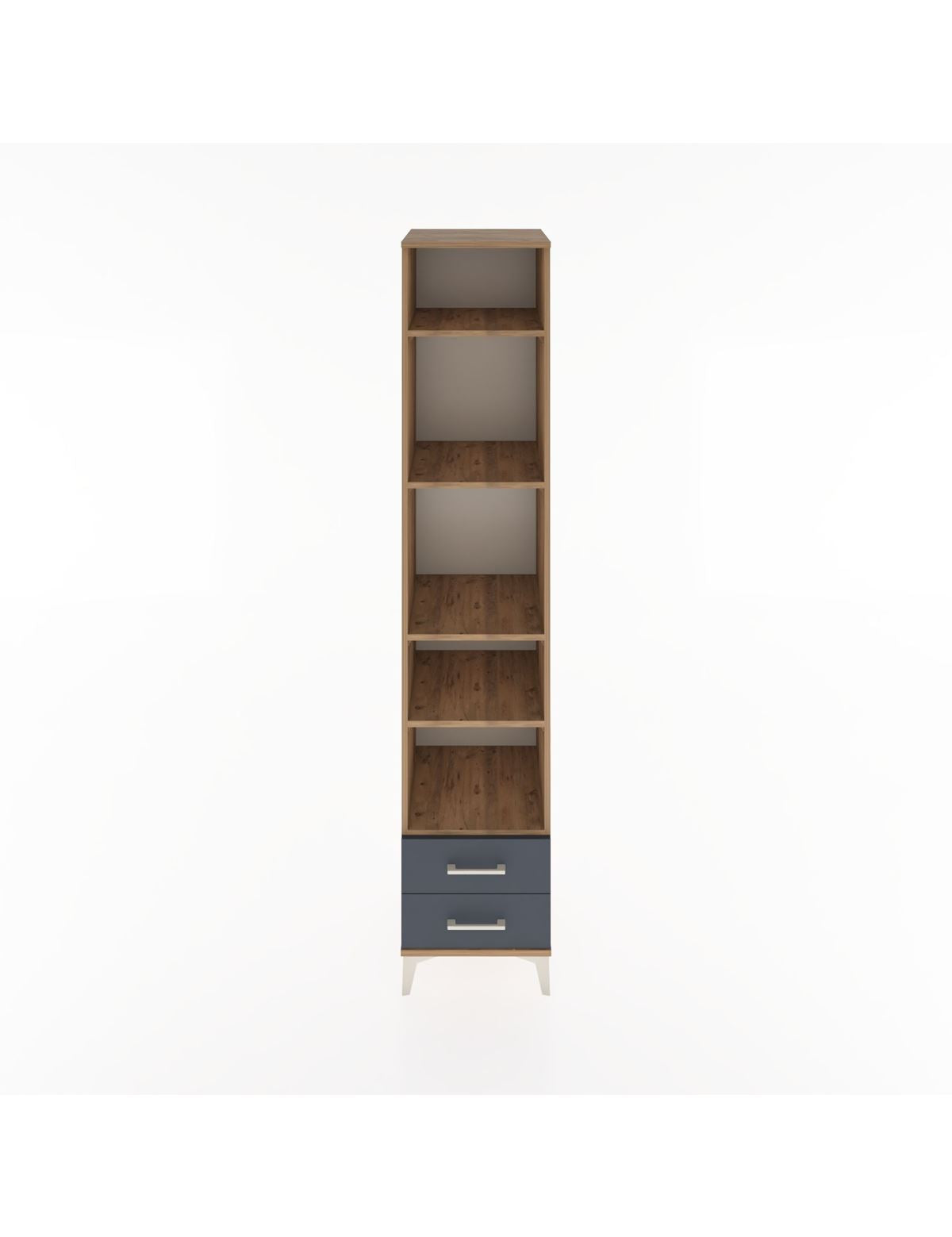 Hyperion Dolap 5 Raflı 2 Çekmeceli 44x44x221 Çam-Antrasit