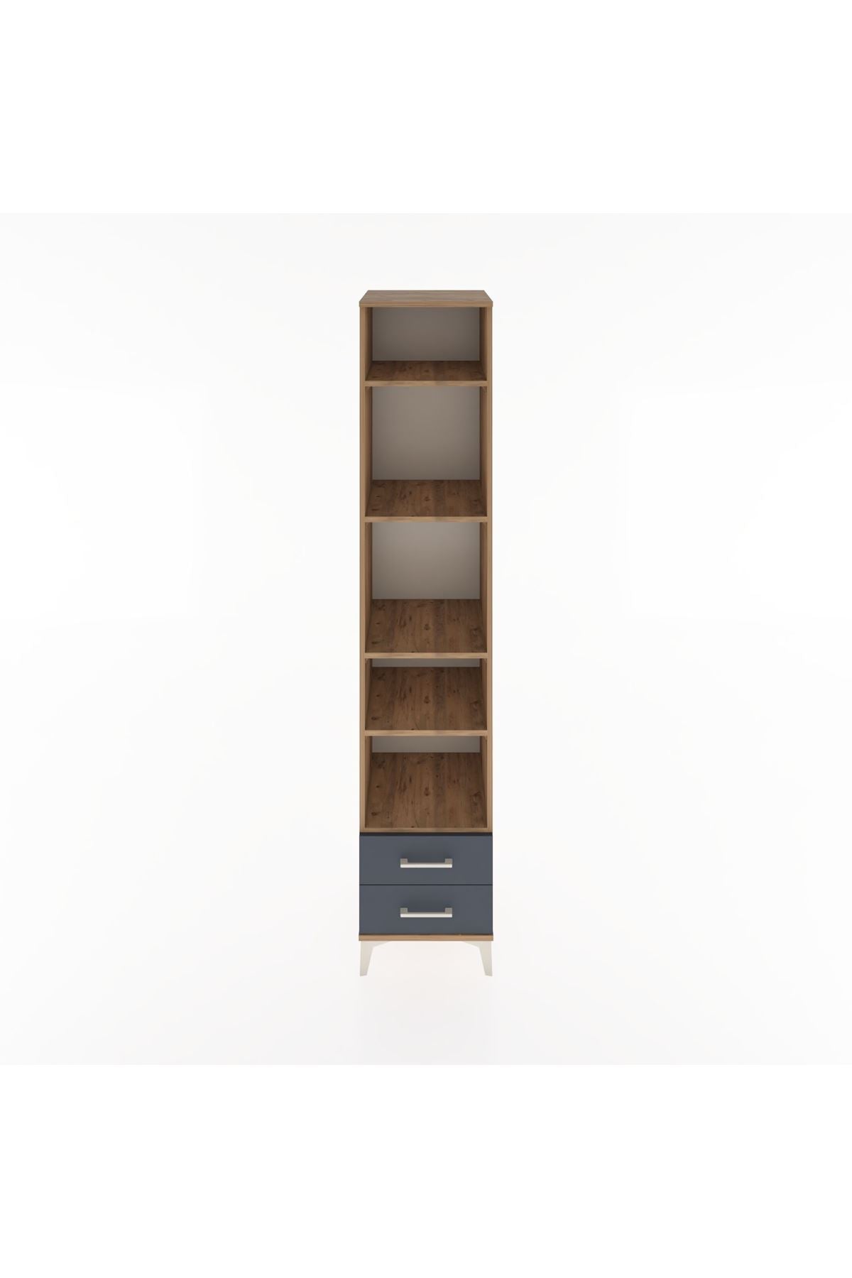 Hyperion Dolap 5 Raflı 2 Çekmeceli 44x44x221 Çam-Antrasit