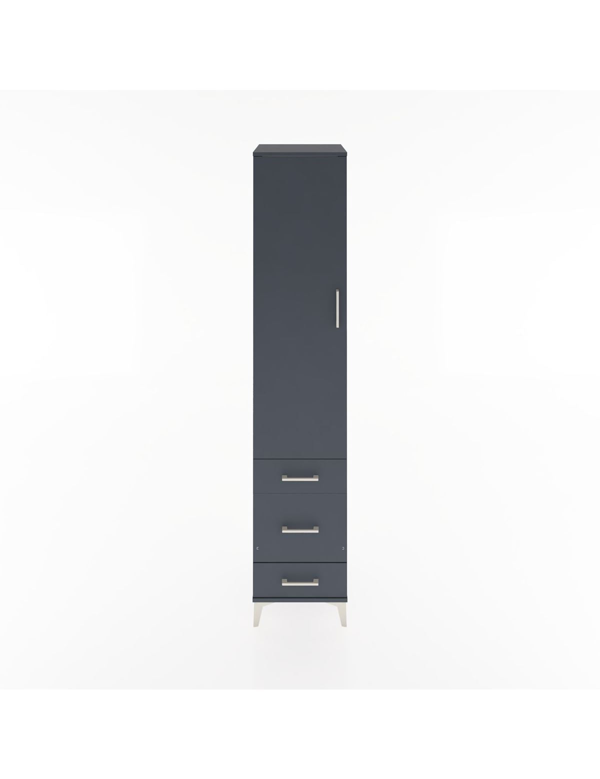 Hyperion Dolap 2 Raflı 3 Çekmeceli Tek Askılı 44x44x221 Antrasit-Antrasit