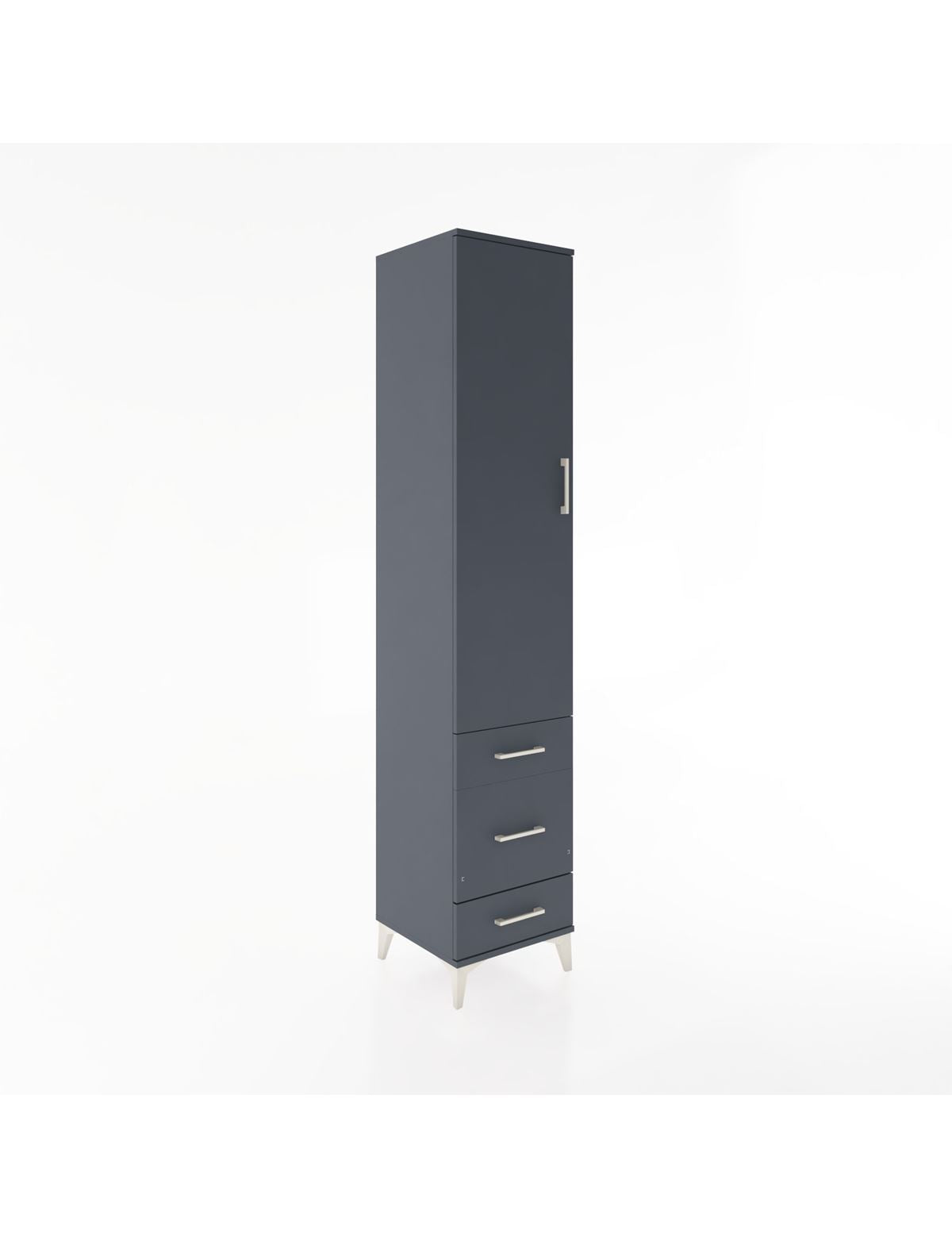 Hyperion Dolap 2 Raflı 3 Çekmeceli Tek Askılı 44x44x221 Antrasit-Antrasit