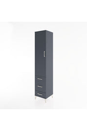 Hyperion Dolap 2 Raflı 3 Çekmeceli Tek Askılı 44x44x221 Antrasit-Antrasit