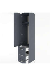 Hyperion Dolap 2 Raflı 3 Çekmeceli Tek Askılı 44x44x221 Antrasit-Antrasit