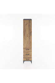 Hyperion Dolap 2 Raflı 3 Çekmeceli Tek Askılı 44x44x221 Antrasit-Çam