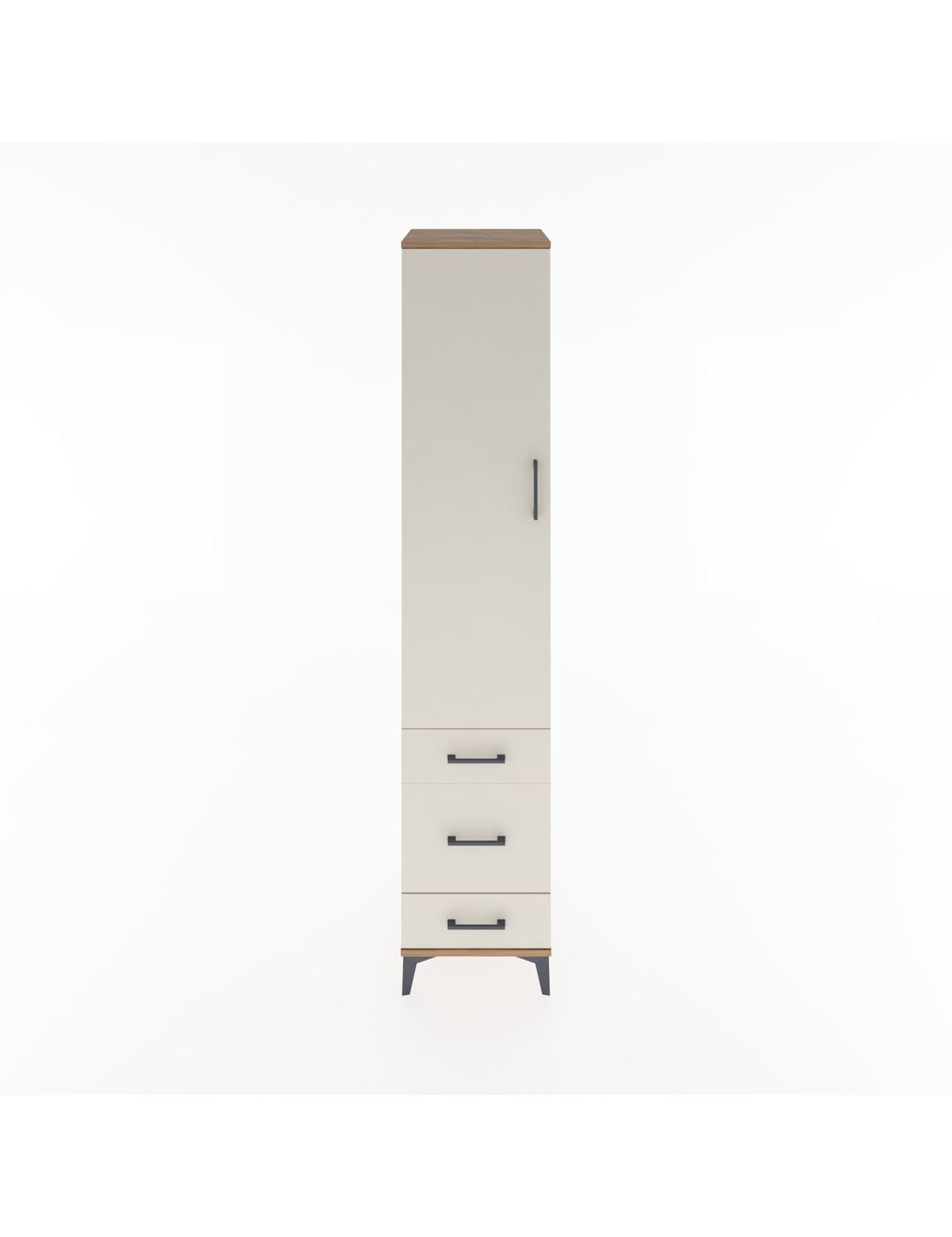 Hyperion Dolap 2 Raflı 3 Çekmeceli Tek Askılı 44x44x221 Çam-Aytaşı