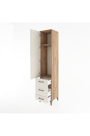 Hyperion Dolap 2 Raflı 3 Çekmeceli Tek Askılı 44x44x221 Çam-Aytaşı