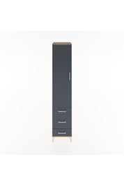 Hyperion Dolap 2 Raflı 3 Çekmeceli Tek Askılı 44x44x221 Çam-Antrasit