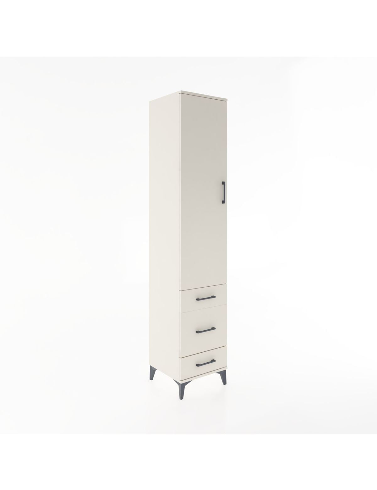 Hyperion Dolap 4 Raflı 3 Çekmeceli Tek Kapaklı 44x44x221 Aytaşı-Aytaşı