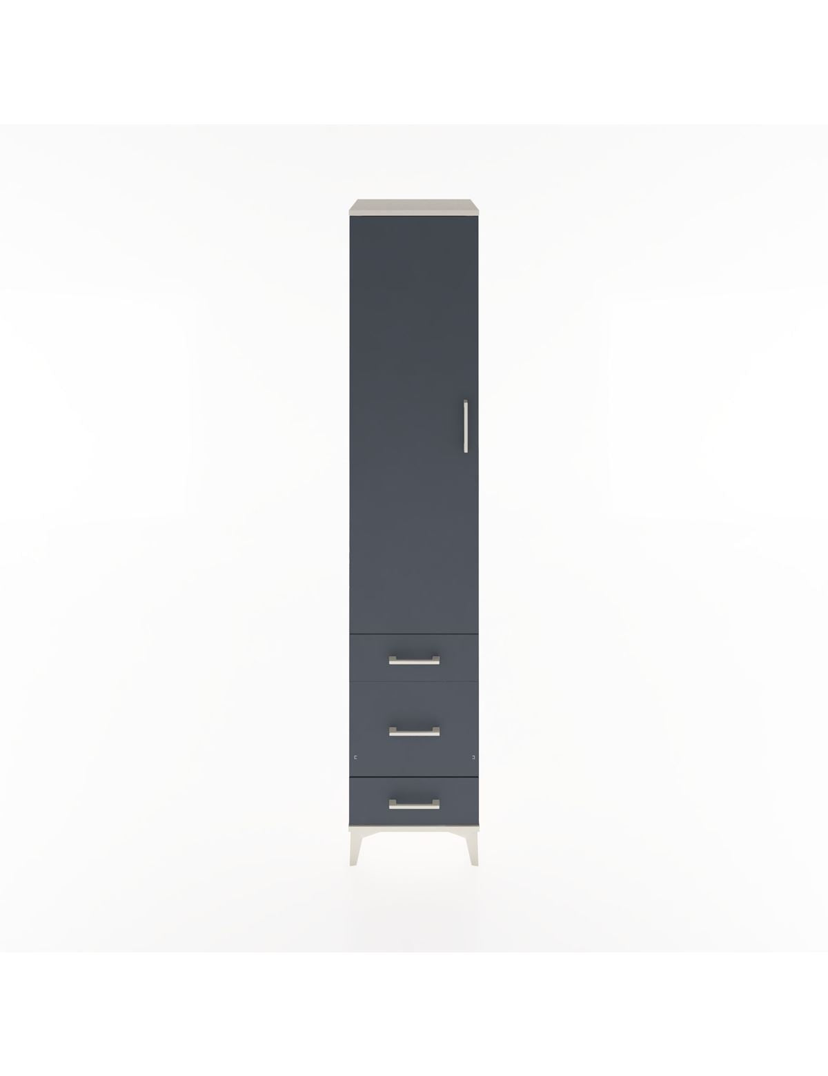 Hyperion Dolap 4 Raflı 3 Çekmeceli Tek Kapaklı 44x44x221 Aytaşı-Antrasit