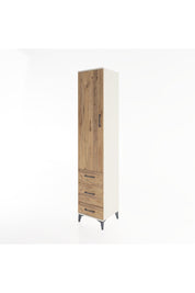 Hyperion Dolap 4 Raflı 3 Çekmeceli Tek Kapaklı 44x44x221 Aytaşı-Çam