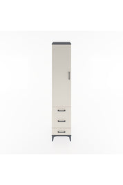 Hyperion Dolap 4 Raflı 3 Çekmeceli Tek Kapaklı 44x44x221 Antrasit-Aytaşı