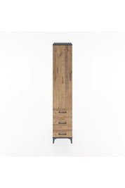 Hyperion Dolap 4 Raflı 3 Çekmeceli Tek Kapaklı 44x44x221 Antrasit-Çam