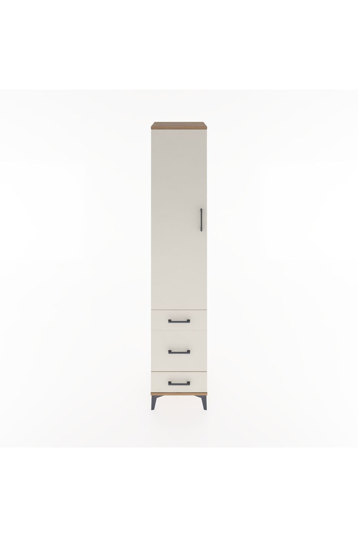 Hyperion Dolap 4 Raflı 3 Çekmeceli Tek Kapaklı 44x44x221 Çam-Aytaşı