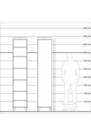 Hyperion Dolap 6 Raflı 44x44x221 Çam-Çam
