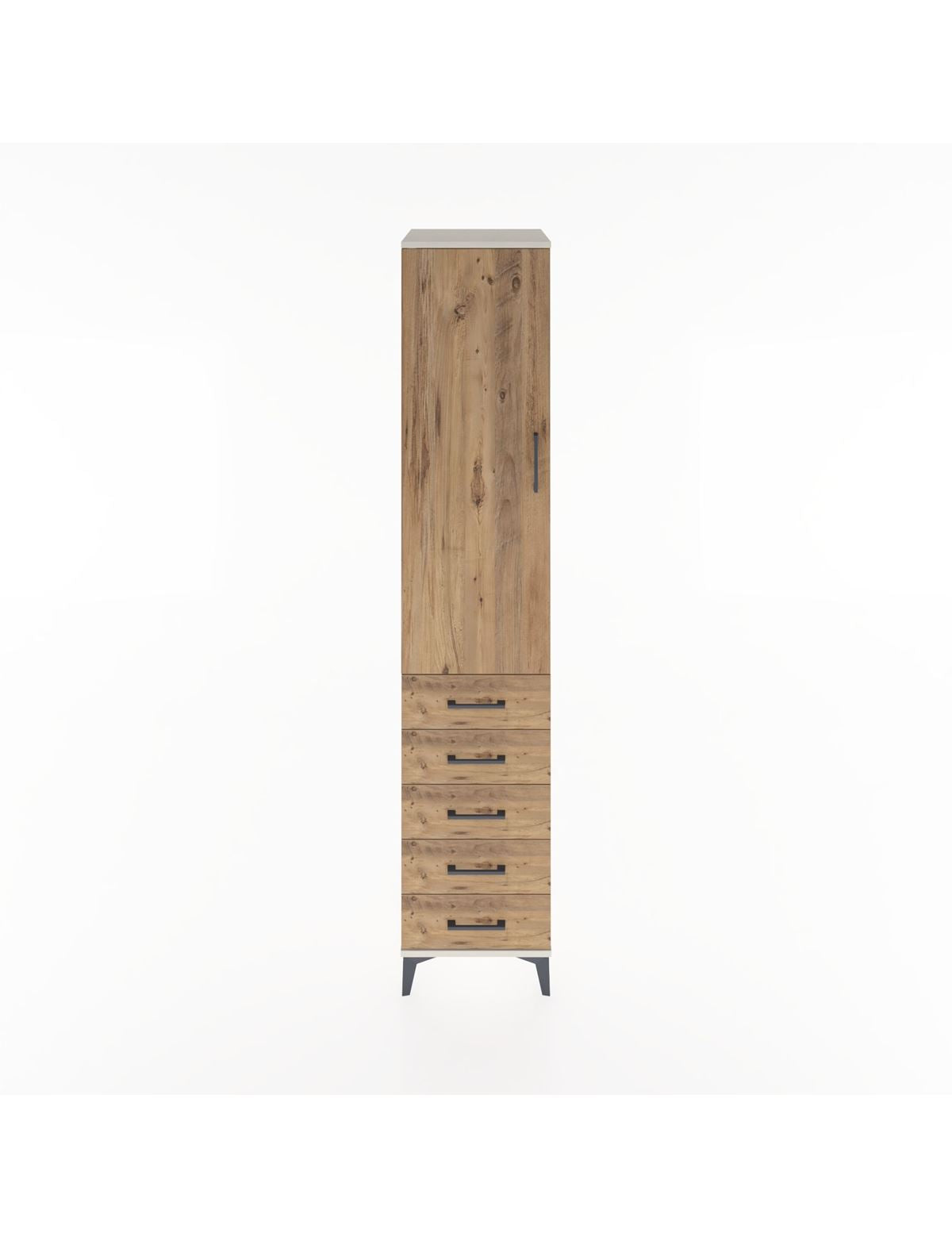 Hyperion Dolap 2 Raflı 5 Çekmeceli Tek Askılı 44x44x221 Aytaşı-Çam