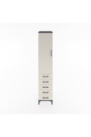 Hyperion Dolap 2 Raflı 5 Çekmeceli Tek Askılı 44x44x221 Antrasit-Aytaşı