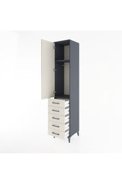 Hyperion Dolap 2 Raflı 5 Çekmeceli Tek Askılı 44x44x221 Antrasit-Aytaşı