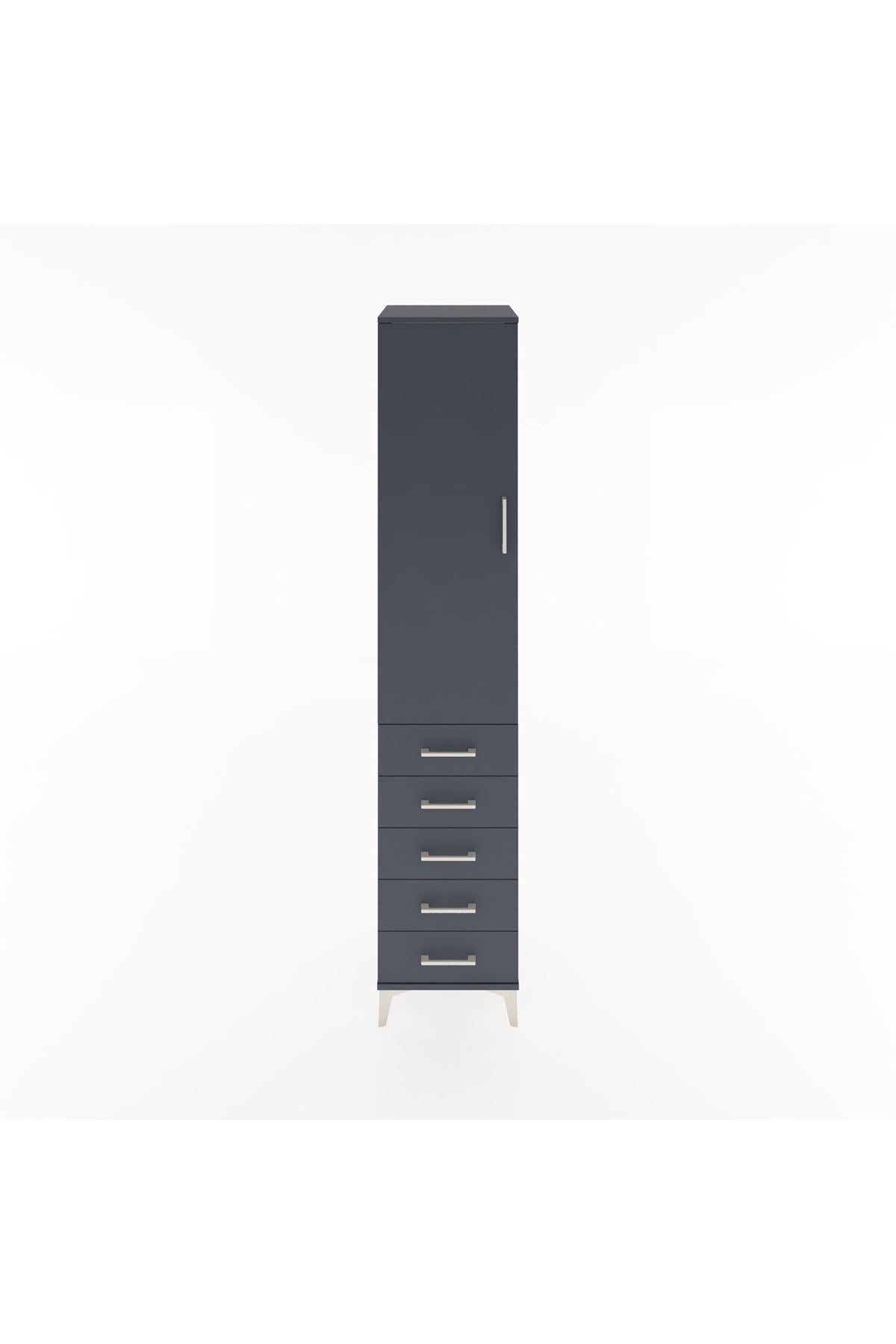 Hyperion Dolap 2 Raflı 5 Çekmeceli Tek Askılı 44x44x221 Antrasit-Antrasit