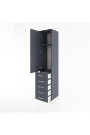 Hyperion Dolap 2 Raflı 5 Çekmeceli Tek Askılı 44x44x221 Antrasit-Antrasit