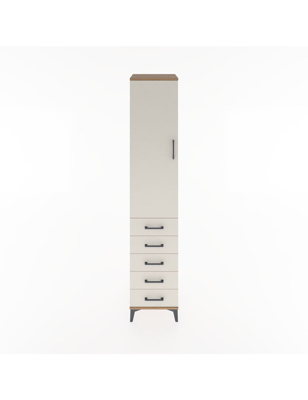 Hyperion Dolap 2 Raflı 5 Çekmeceli Tek Askılı 44x44x221 Çam-Aytaşı