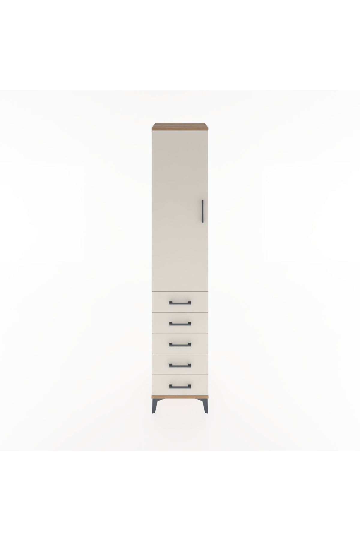 Hyperion Dolap 2 Raflı 5 Çekmeceli Tek Askılı 44x44x221 Çam-Aytaşı