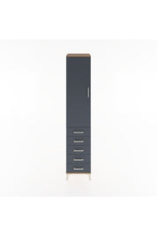 Hyperion Dolap 2 Raflı 5 Çekmeceli Tek Askılı 44x44x221 Çam-Antrasit