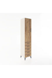 Hyperion Dolap 3 Raflı 5 Çekmeceli Tek Kapaklı 44x44x221 Aytaşı-Çam