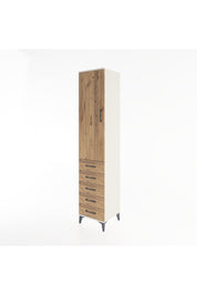 Hyperion Dolap 3 Raflı 5 Çekmeceli Tek Kapaklı 44x44x221 Aytaşı-Çam