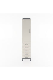 Hyperion Dolap 3 Raflı 5 Çekmeceli Tek Kapaklı 44x44x221 Antrasit-Aytaşı