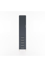 Hyperion Dolap 3 Raflı 5 Çekmeceli Tek Kapaklı 44x44x221 Antrasit-Antrasit