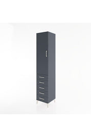 Hyperion Dolap 3 Raflı 5 Çekmeceli Tek Kapaklı 44x44x221 Antrasit-Antrasit