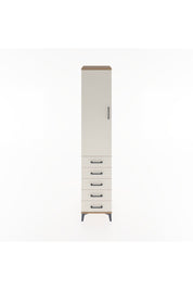 Hyperion Dolap 3 Raflı 5 Çekmeceli Tek Kapaklı 44x44x221 Çam-Aytaşı