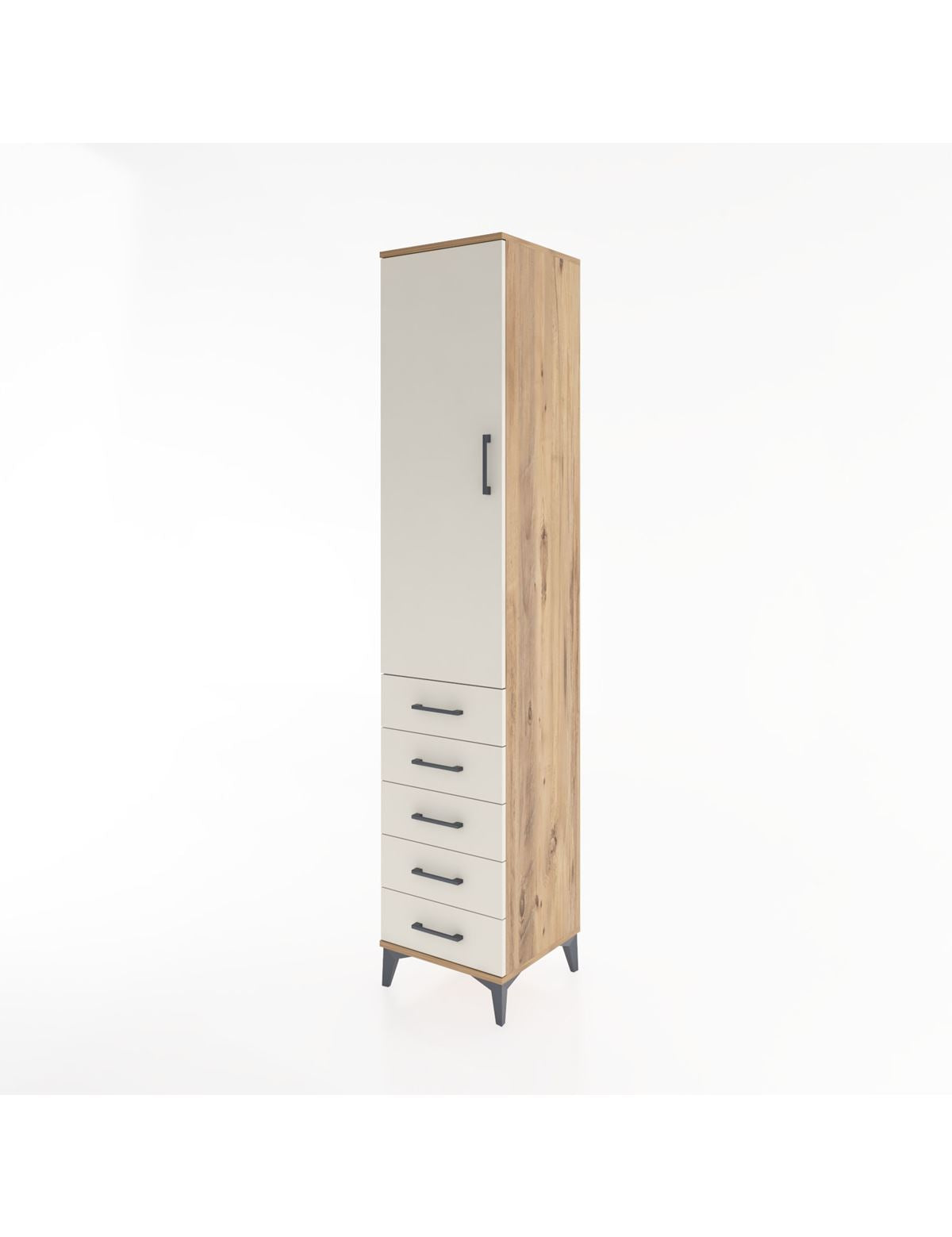 Hyperion Dolap 3 Raflı 5 Çekmeceli Tek Kapaklı 44x44x221 - S61M056V7B