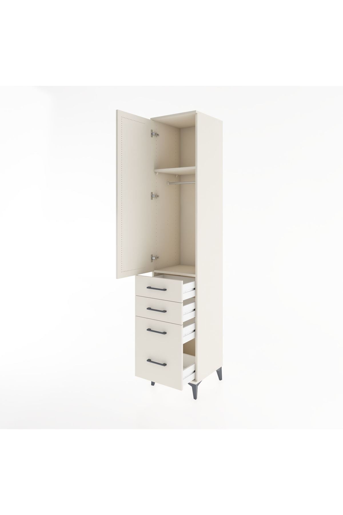 Hyperion Dolap 2 Raflı 4 Çekmeceli Tek Askılı 44x44x221 Aytaşı-Aytaşı