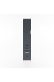 Hyperion Dolap 2 Raflı 4 Çekmeceli Tek Askılı 44x44x221 Antrasit-Antrasit