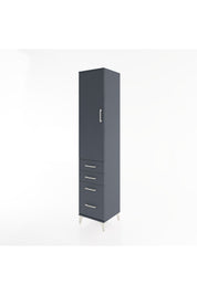 Hyperion Dolap 2 Raflı 4 Çekmeceli Tek Askılı 44x44x221 Antrasit-Antrasit