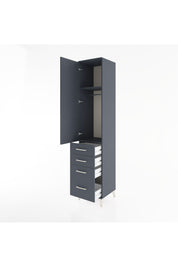 Hyperion Dolap 2 Raflı 4 Çekmeceli Tek Askılı 44x44x221 Antrasit-Antrasit