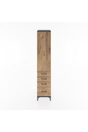 Hyperion Dolap 2 Raflı 4 Çekmeceli Tek Askılı 44x44x221 Antrasit-Çam