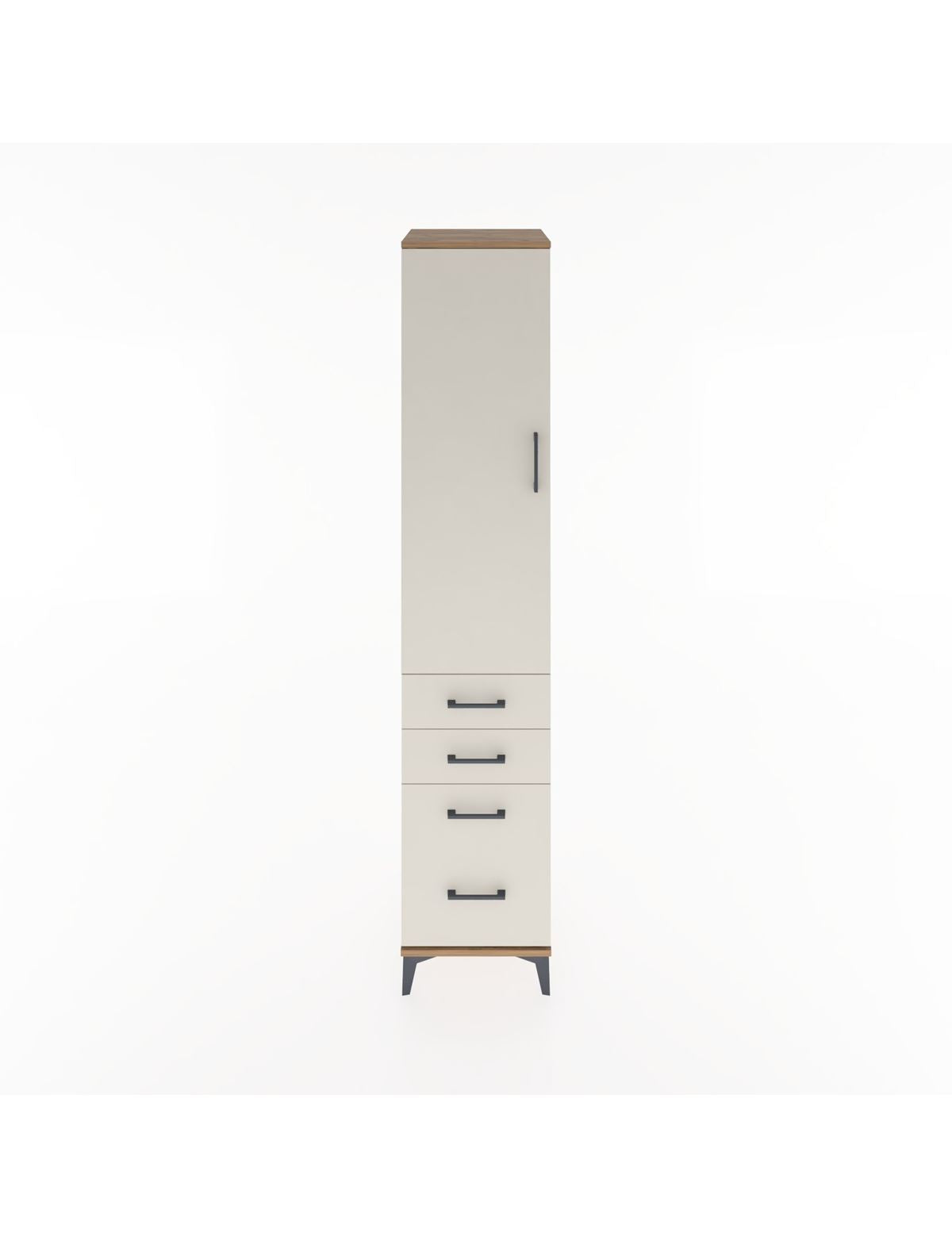 Hyperion Dolap 2 Raflı 4 Çekmeceli Tek Askılı 44x44x221 Çam-Aytaşı