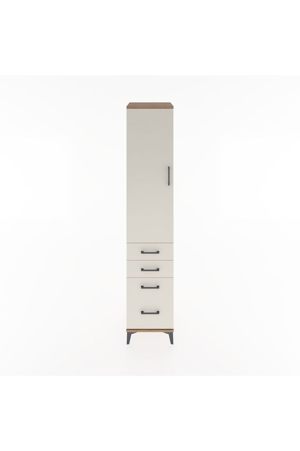 Hyperion Dolap 2 Raflı 4 Çekmeceli Tek Askılı 44x44x221 Çam-Aytaşı