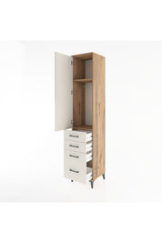 Hyperion Dolap 2 Raflı 4 Çekmeceli Tek Askılı 44x44x221 Çam-Aytaşı