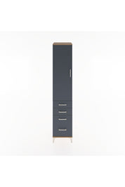 Hyperion Dolap 2 Raflı 4 Çekmeceli Tek Askılı 44x44x221 Çam-Antrasit